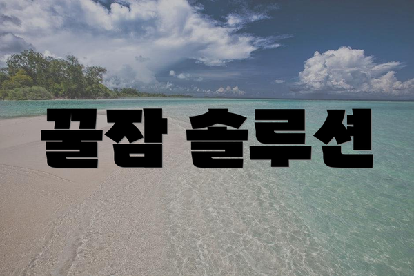 꿀잠 솔루션