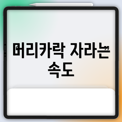 머리카락 자라는 속도