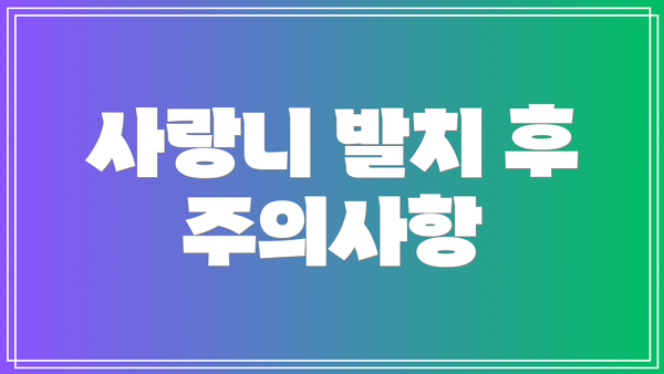 사랑니 발치 후 주의사항