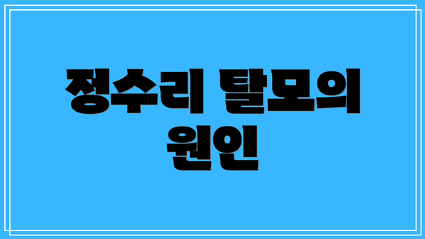 정수리 탈모의 원인