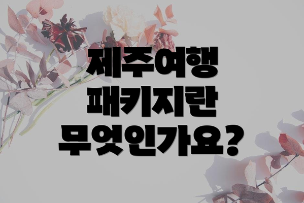 제주여행 패키지란 무엇인가요?