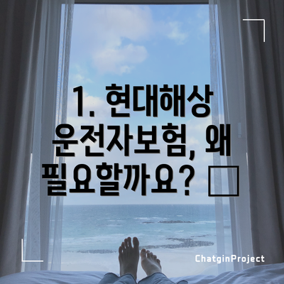 1. 현대해상 운전자보험, 왜 필요할까요? 🤔