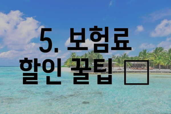 5. 보험료 할인 꿀팁 🍯