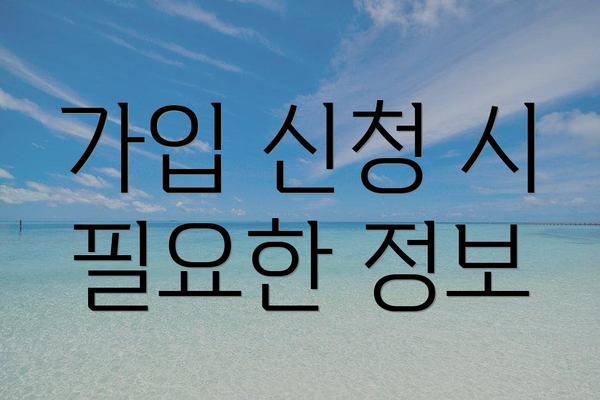 가입 신청 시 필요한 정보