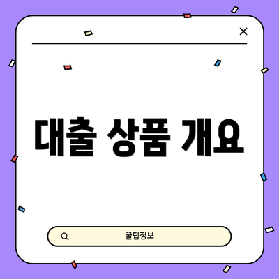 대출 상품 개요