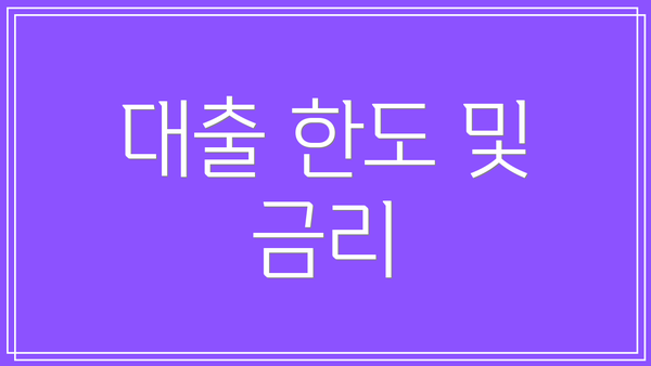 대출 한도 및 금리