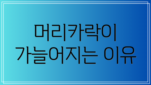 머리카락이 가늘어지는 이유