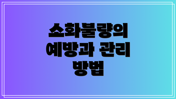소화불량의 예방과 관리 방법