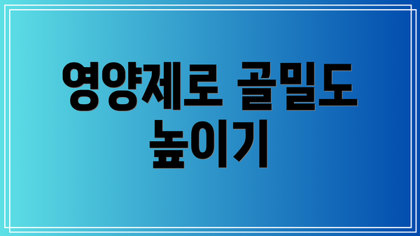 영양제로 골밀도 높이기