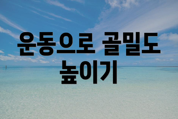 운동으로 골밀도 높이기