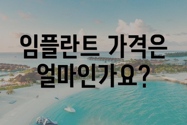 임플란트 가격은 얼마인가요?