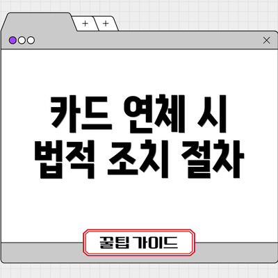 카드 연체 시 법적 조치 절차