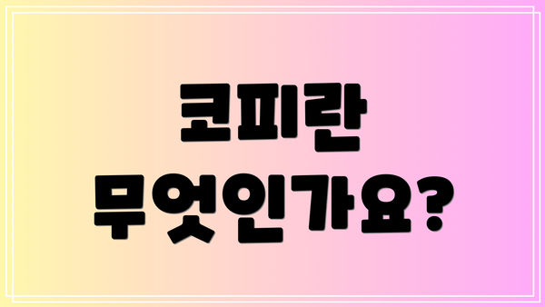 코피란 무엇인가요?