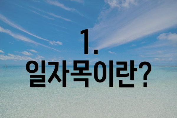 1. 일자목이란?