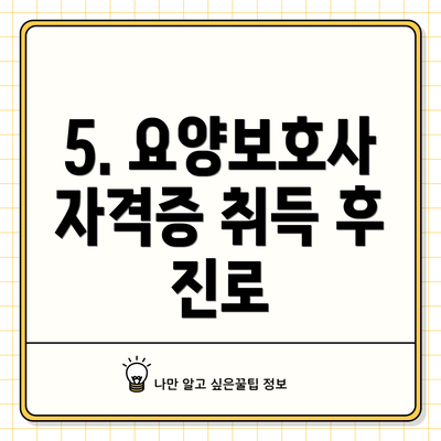 5. 요양보호사 자격증 취득 후 진로