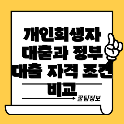 개인회생자 대출과 정부 대출 자격 조건 비교