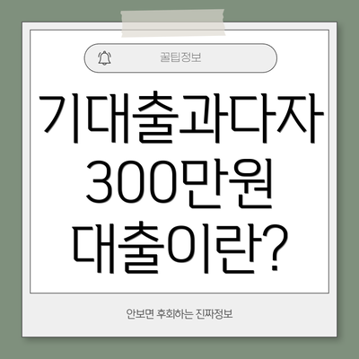 기대출과다자 300만원 대출이란?