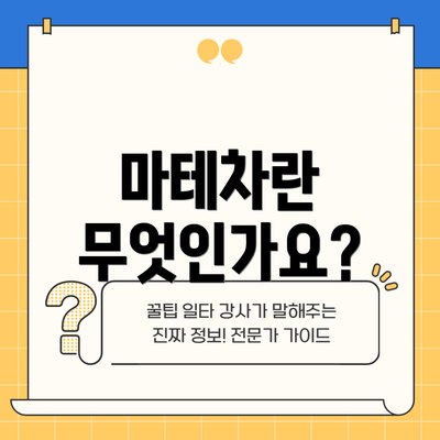 마테차란 무엇인가요?