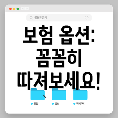보험 옵션: 꼼꼼히 따져보세요!