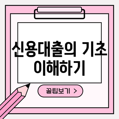 신용대출의 기초 이해하기