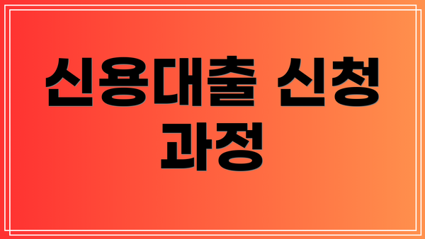 신용대출 신청 과정