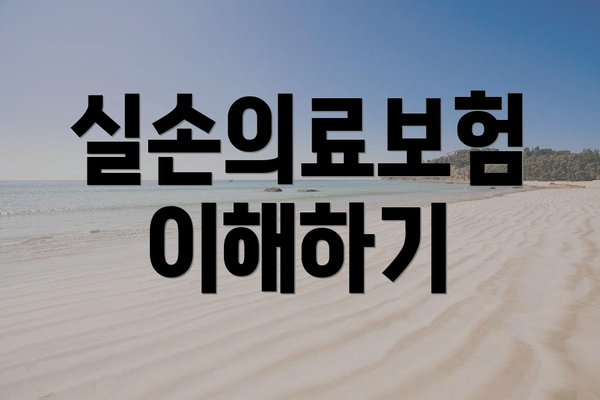 실손의료보험 이해하기