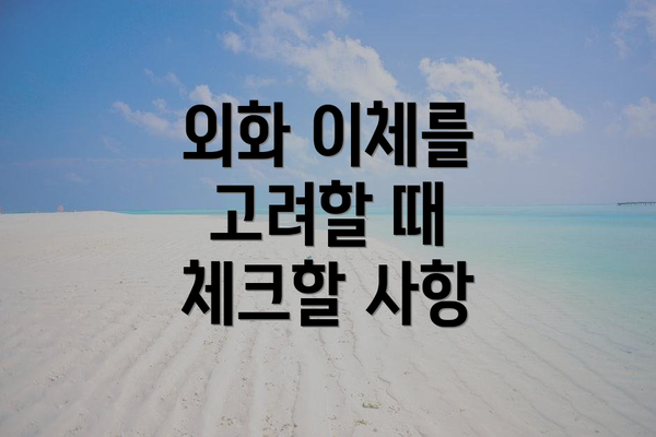 외화 이체를 고려할 때 체크할 사항