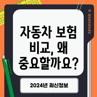 자동차 보험 비교, 왜 중요할까요?