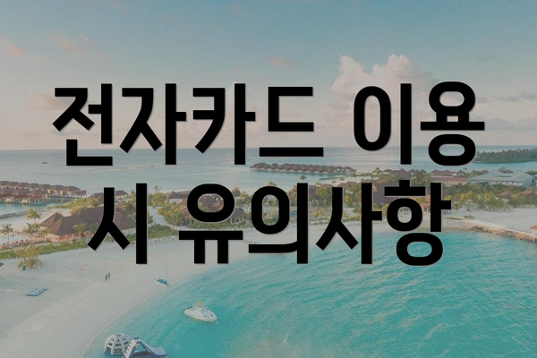 전자카드 이용 시 유의사항