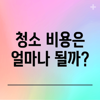 청소 비용은 얼마나 될까?