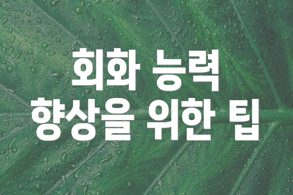 회화 능력 향상을 위한 팁