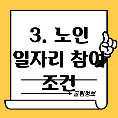 3. 노인 일자리 참여 조건