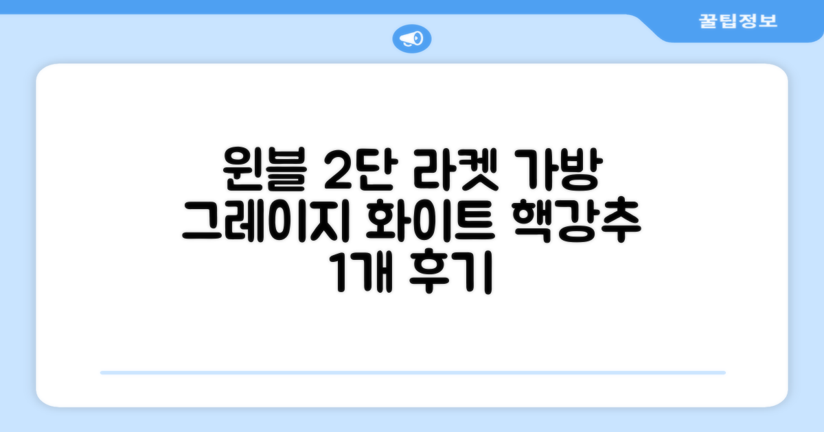 윈불 2단 배드민턴 테니스 라켓 가방, 그레이지 화이트, 1개 추천 리뷰