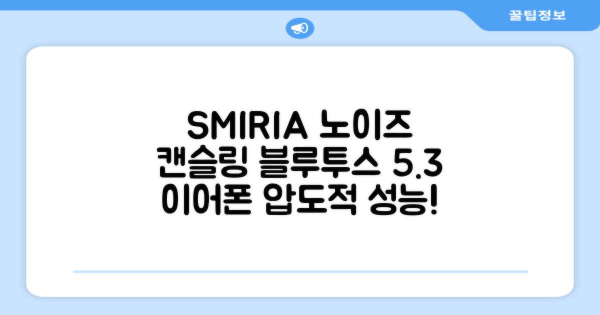 SMIRIA 노이즈 캔슬링 무선 이어폰 블루투스 5.3 자동 페어링 방수 배터리 잔량 확인, 블랙 추천 리뷰