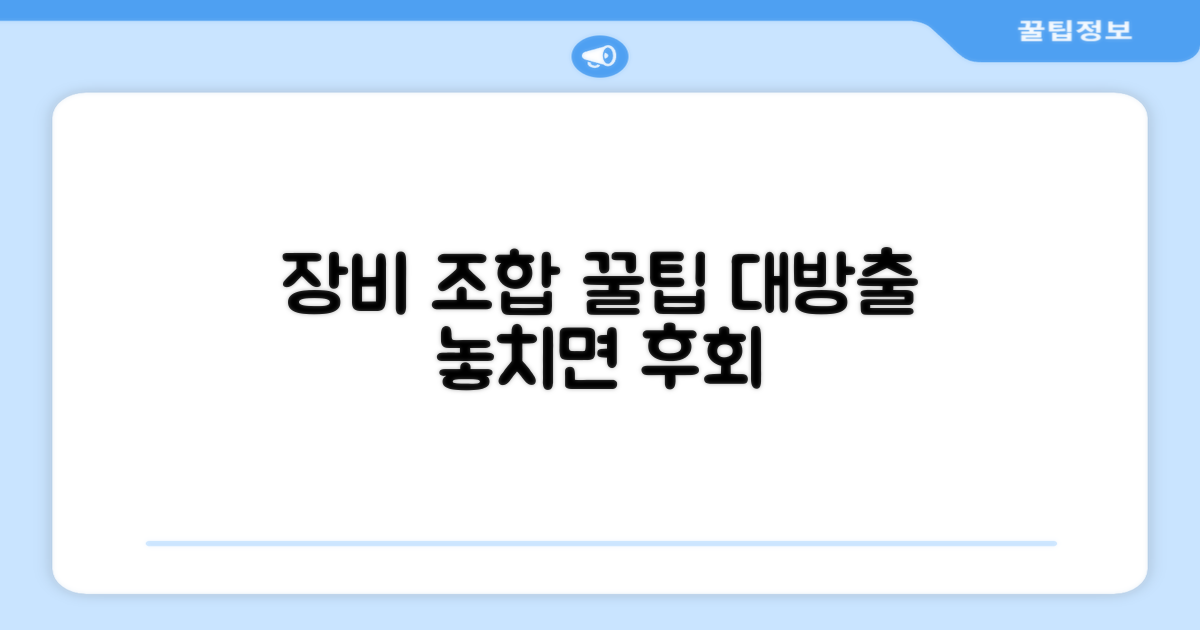 장비 조합 팁 얻어가세요