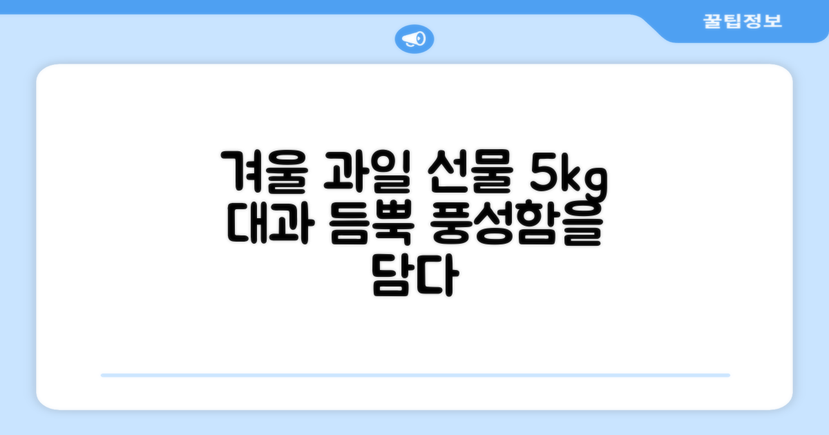 5kg 대과, 풍성한 겨울 과일 선물