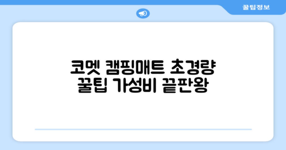 코멧 백패킹 매트: 휴대성 갑