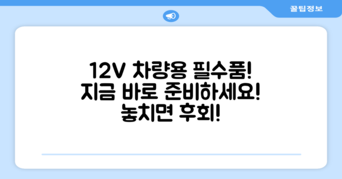 12V 차량용, 지금 바로 준비하세요!