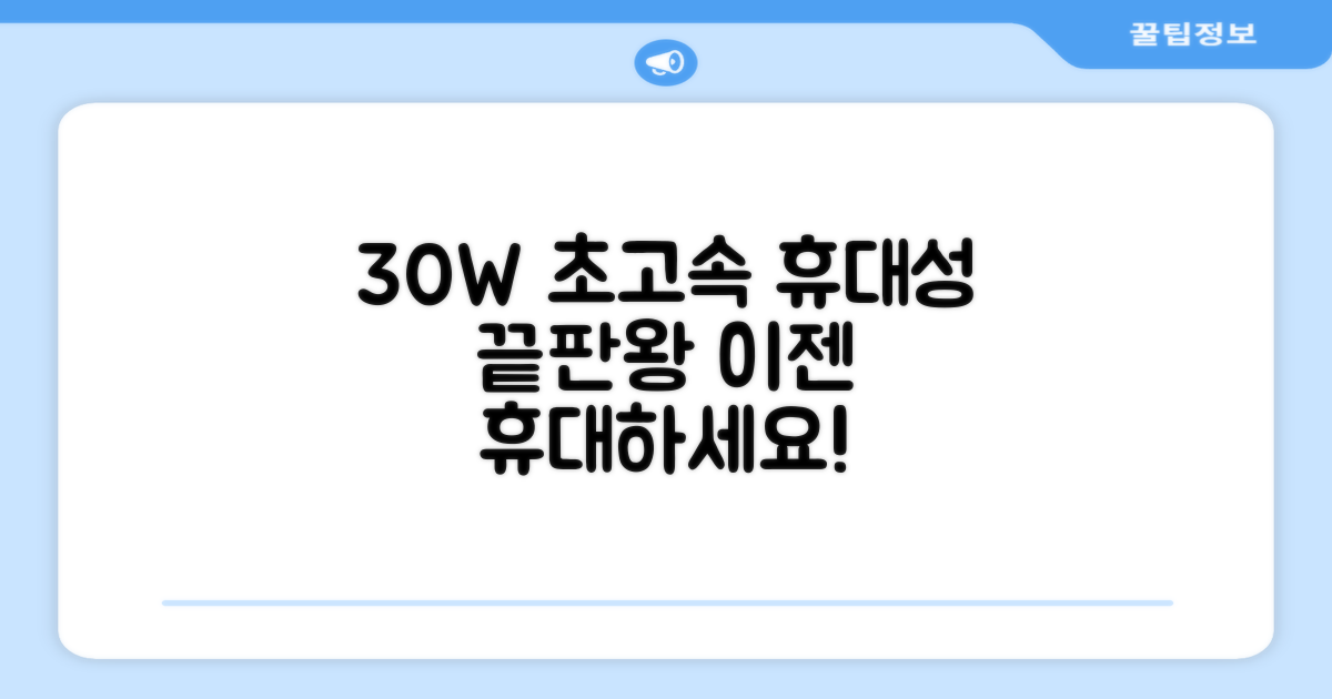30W 충전, 휴대성까지 고려