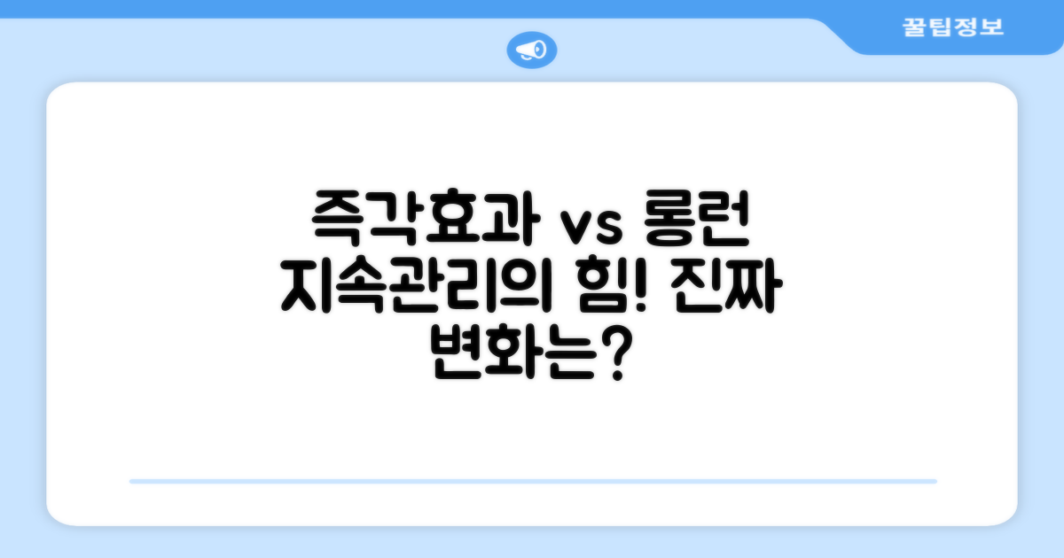 즉각적 효과 vs 지속 관리