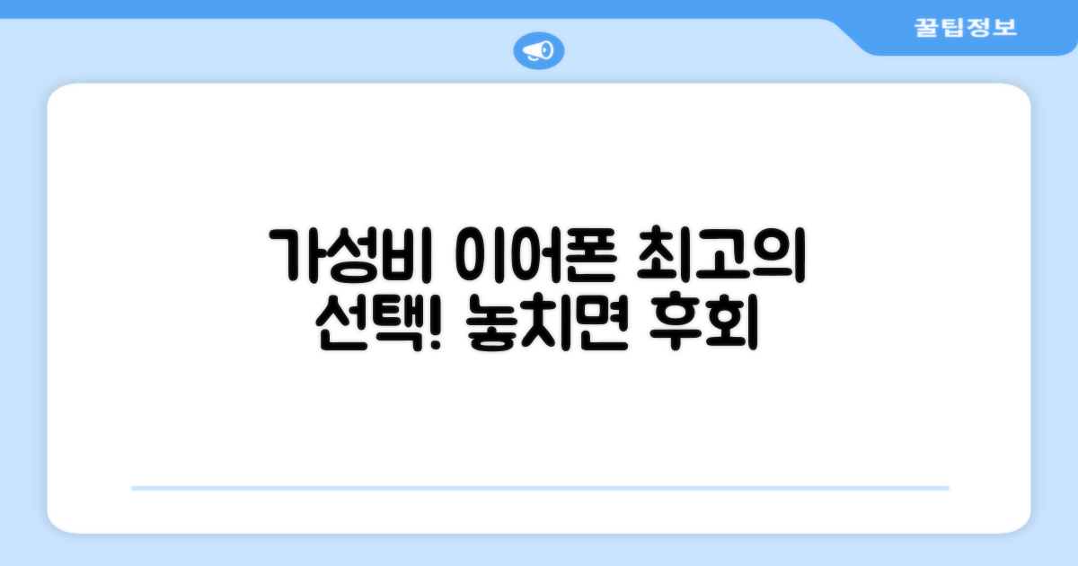 가성비 이어폰으로 추천