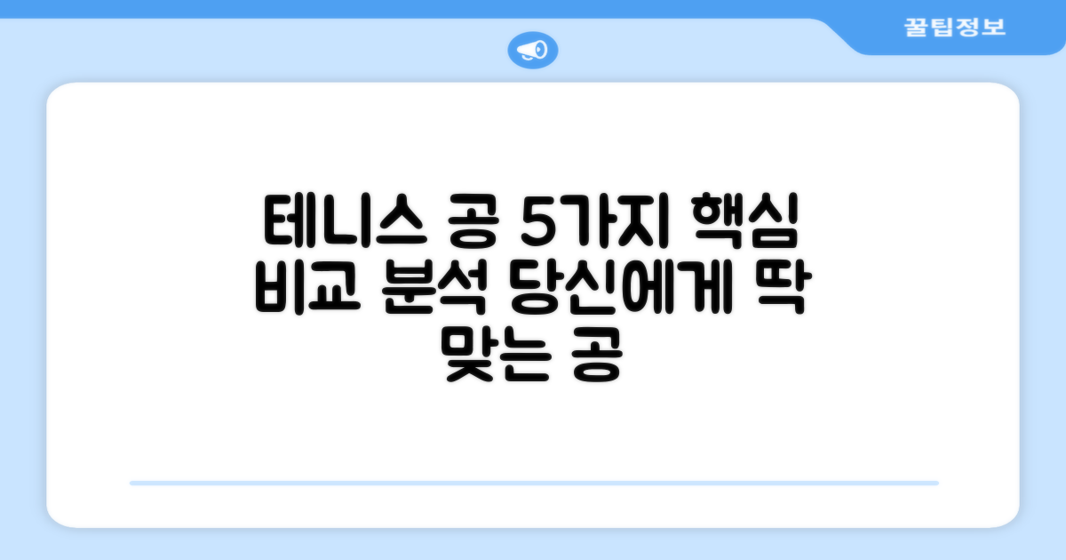 테니스 공, 5가지 핵심 비교