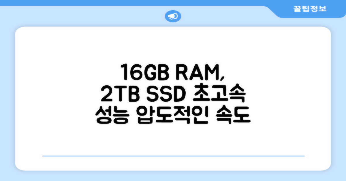16GB RAM, 2TB SSD 속도