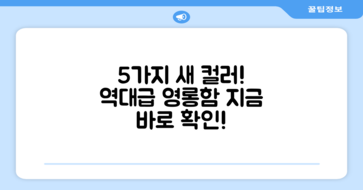 5가지 컬러 출시