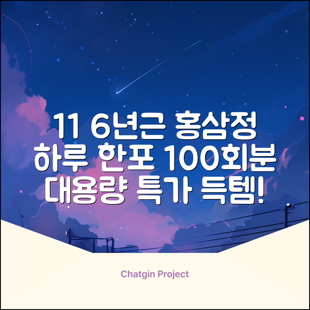 [1+1 특가] 홍삼정 6년근 하루한포 100회분 대용량+쇼핑백, 2개, 1L 추천 리뷰
