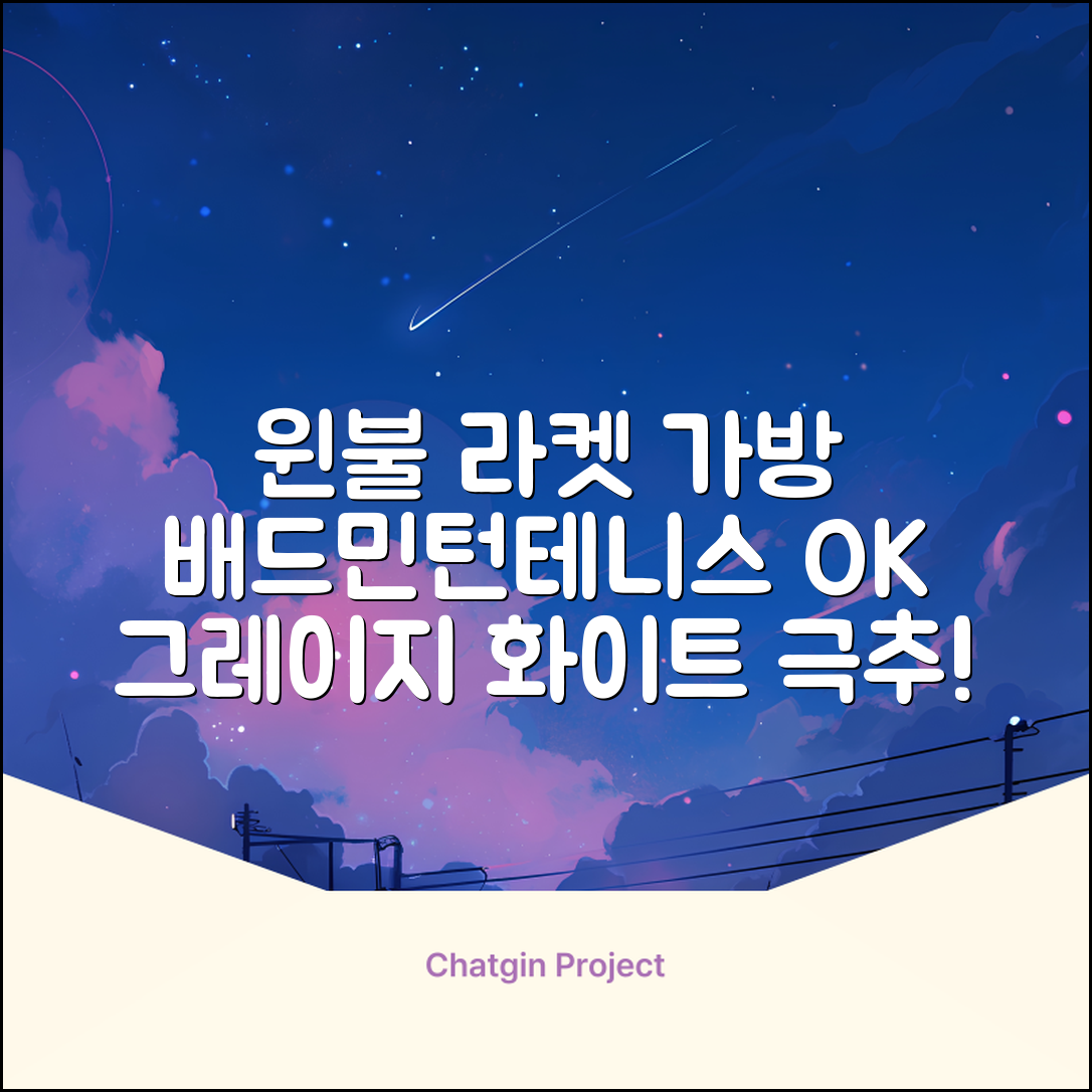 윈불 2단 배드민턴 테니스 라켓 가방, 그레이지 화이트, 1개 추천 리뷰