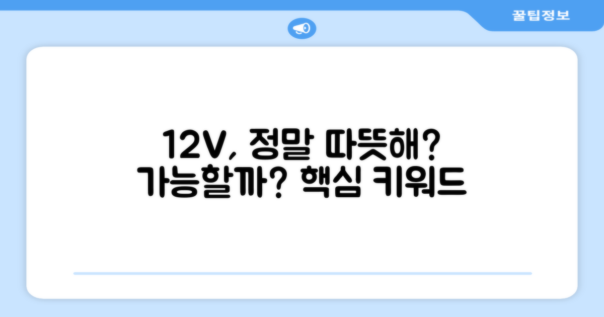 12V로 따뜻함, 정말 가능할까?