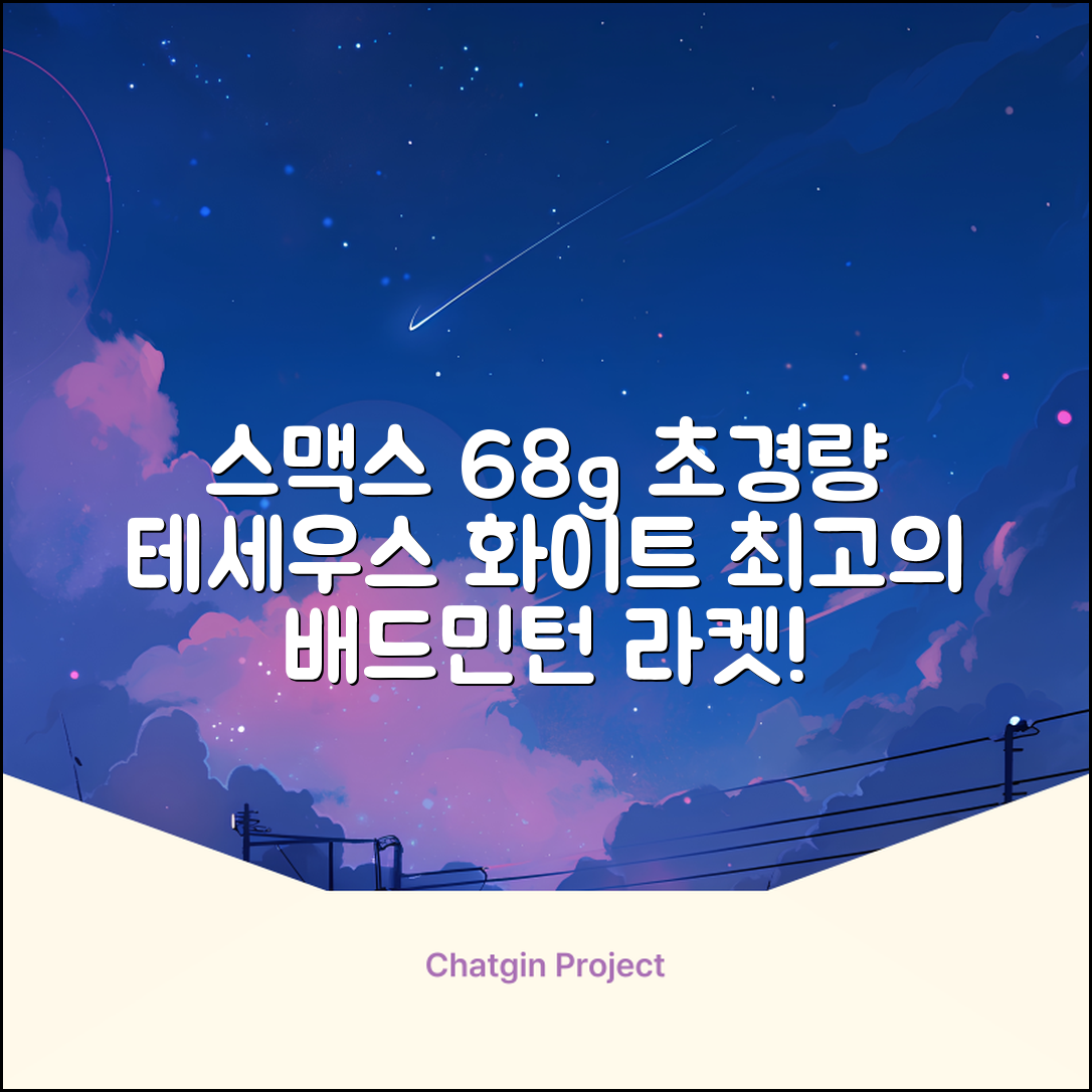 스맥스코리아 풀카본 초경량 배드민턴 라켓 68g, 테세우스 화이트, 1개 추천 리뷰