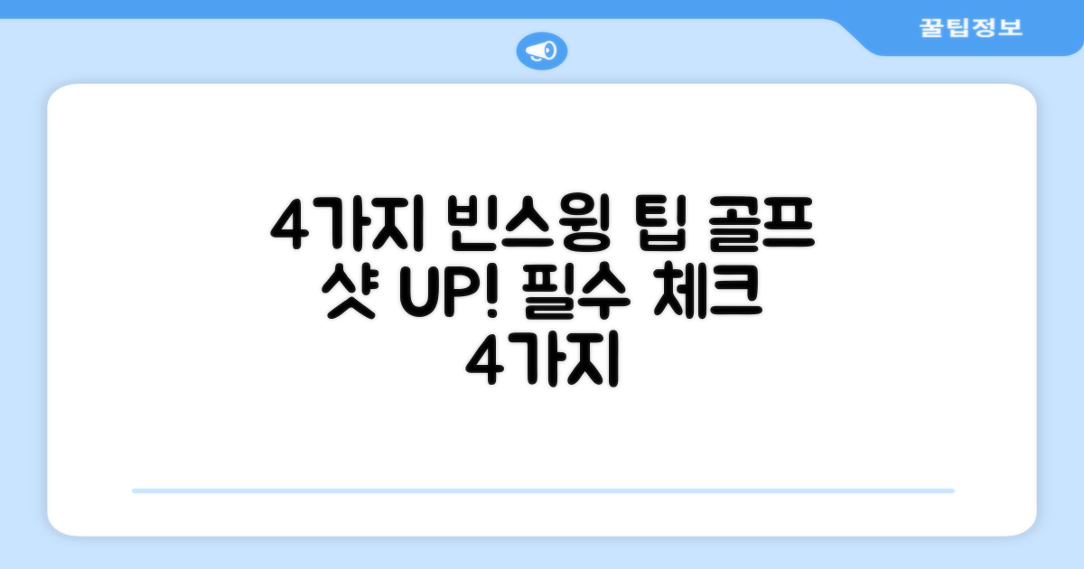 4가지 빈스윙 팁