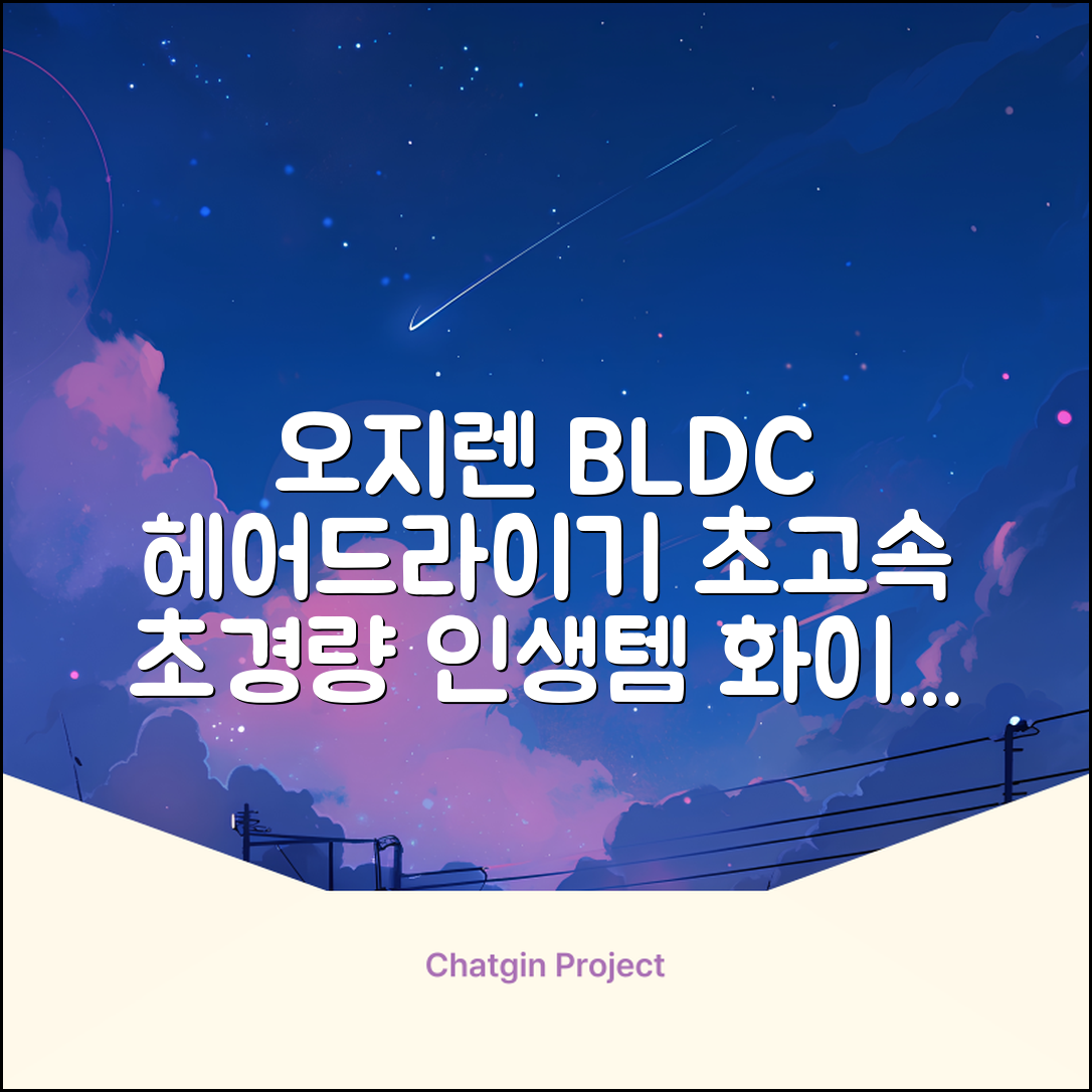 오지렌 초고속 고출력 초경량 음이온 BLDC 모터 헤어 드라이기, 화이트 추천 리뷰
